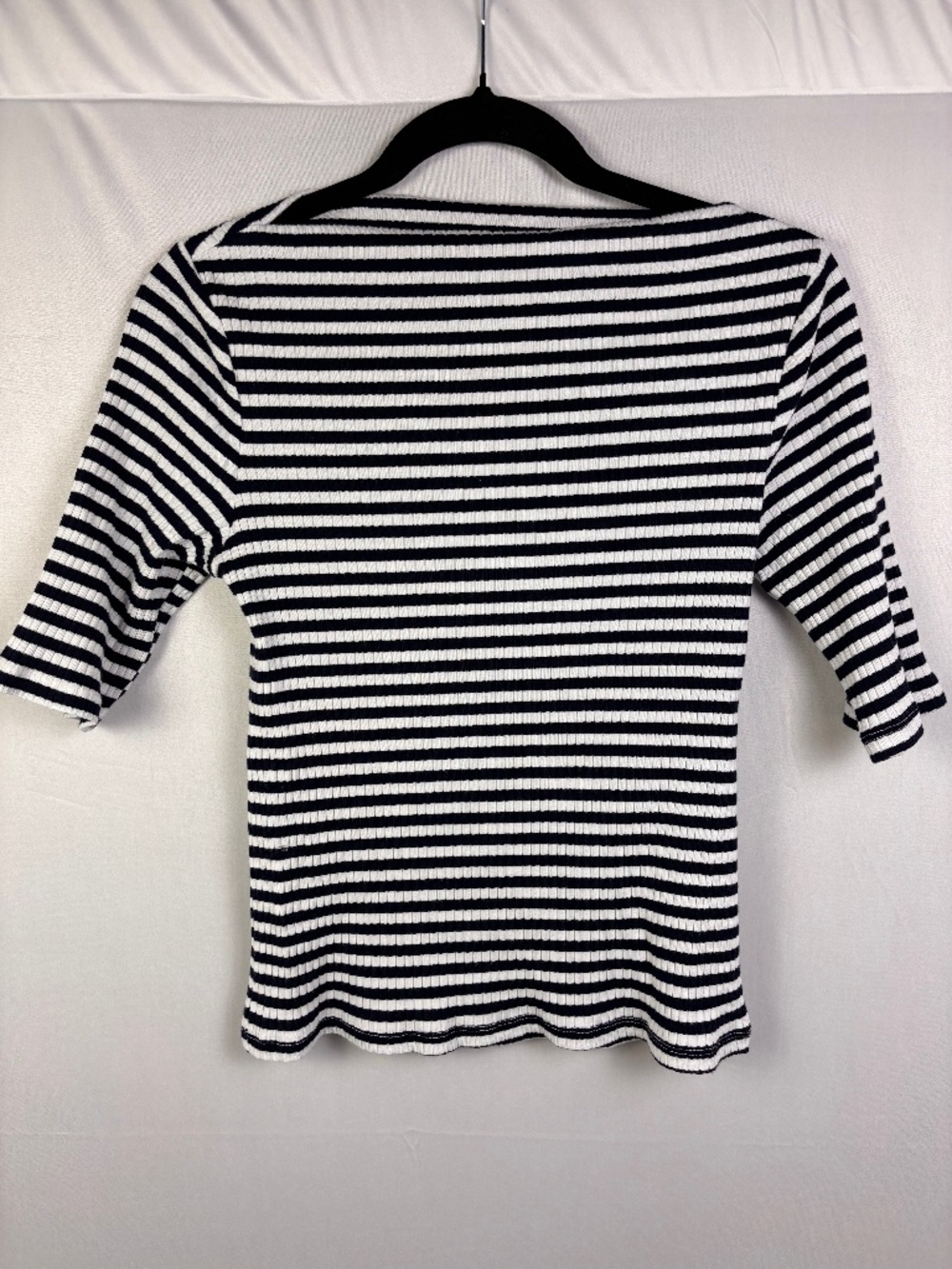 Old Navy Navy & White Striped Ribbed Top